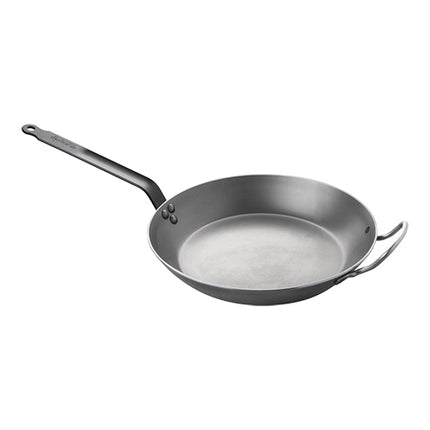 Extra Heavy Stamped Steel Lyonnaise Frying Pan with Extra Grip Ø32 cm | de Buyer Carbone Plus 1