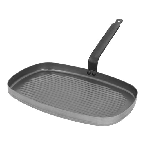 de Buyer Carbone Plus Stamped Steel Grooved Rectangular Grill Pan 38 x 26 cm 1