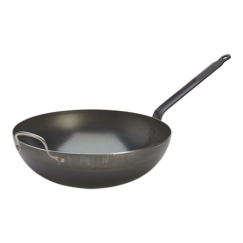 de Buyer Blue Carbon Stamped Steel Wok | Ø32 cm | Induction Compatible 1