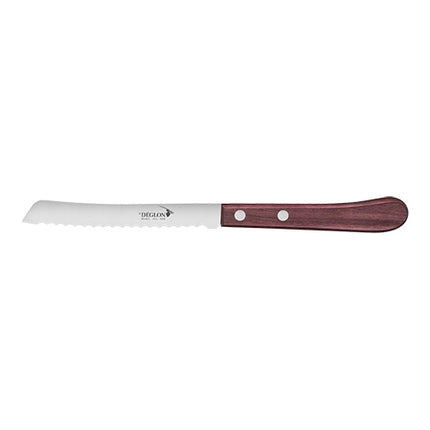 Serrated Tomato Knife | Déglon | 11 cm Stainless Steel Blade | Wooden Handle 1