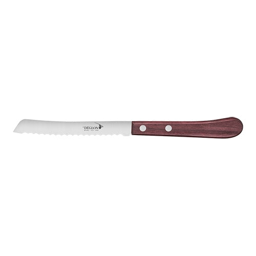Serrated Tomato Knife | Déglon | 11 cm Stainless Steel Blade | Wooden Handle 1