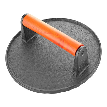 Cast Iron Griddle Press with Wooden Handle | EMGA | Ø18 x H6 cm 1