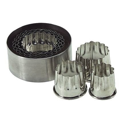 Round Scalloped Dough Cutter Set | EMGA | Set of 9 | Stainless Steel | Ø3 cm to Ø11 cm 1