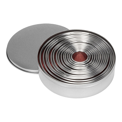 EMGA Round Plain Dough Cutter Set | Set of 14 | Stainless Steel | Ø2.3-Ø11.2 cm 1
