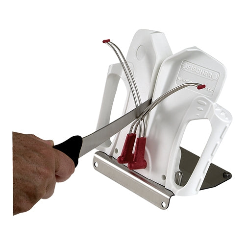 Knife Sharpener with Table-Mount Stainless Steel Base | EMGA | White | 22 x 15 x H18 cm 1