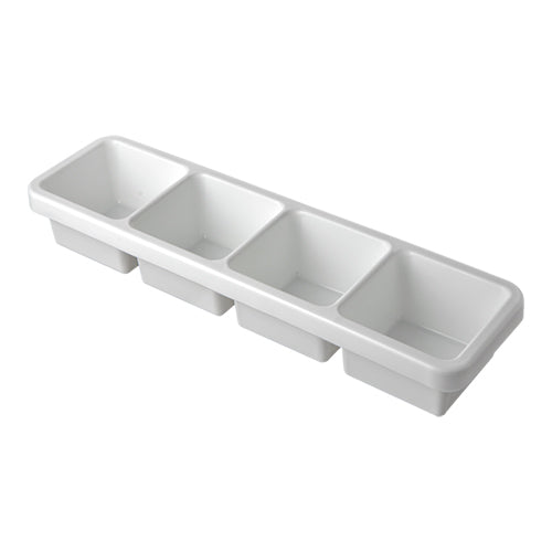 White 4-Compartment Food Container | EMGA | PP | 0.700 L | 47 x 13 x H7.5 cm 1