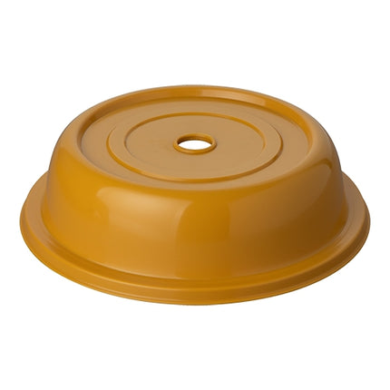 Golden Yellow Plate Cover with Finger Hole | EMGA | Polypropylene | Ø24.5 x H6.3 cm 1