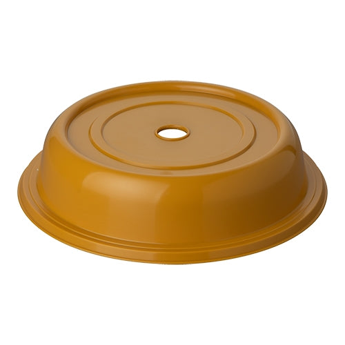 Golden Yellow Plate Cover with Finger Hole | EMGA | Polypropylene | Ø26.5 x H5.9 cm 1