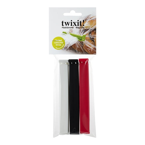 Bag Clips | Twixit | 3 Pieces | Assorted Polypropylene | 14 cm 1