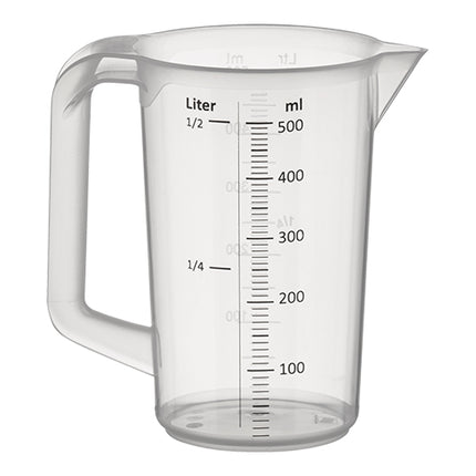 Transparent Measuring Jug with Scale and Pouring Spout | EMGA | Polypropylene | 0.5 L | Ø9 x H14 cm 1