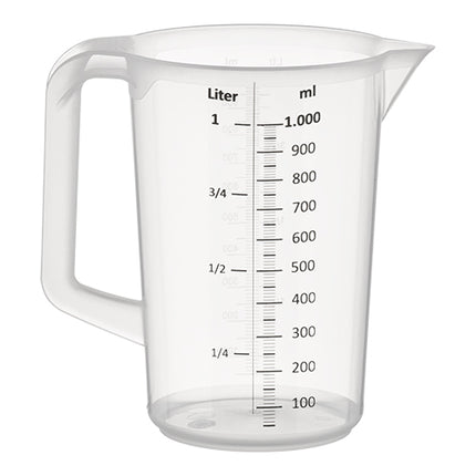 Transparent Measuring Jug with Scale and Pouring Spout | EMGA | Polypropylene | 1 L | Ø12 x H16.5 cm 1