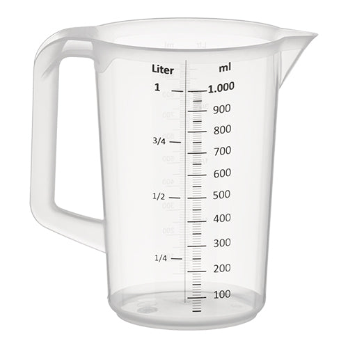 Transparent Measuring Jug with Scale and Pouring Spout | EMGA | Polypropylene | 1 L | Ø12 x H16.5 cm 1