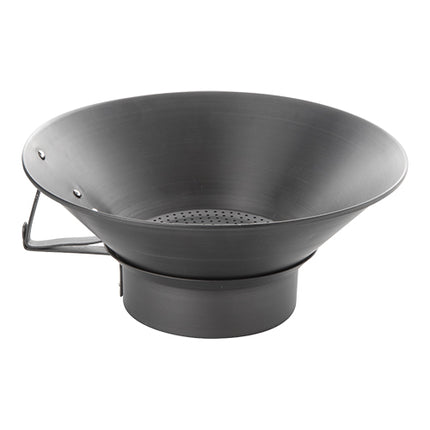 EMGA French Fry Dripping Tray with Removable Drip Tray | Black Anodized Aluminium | Ø41 x H15 cm 1