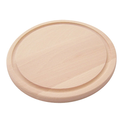 Beechwood Round Cutting Board Ø25 cm | EMGA | 1 Side Grooved | 2 cm Thick 1