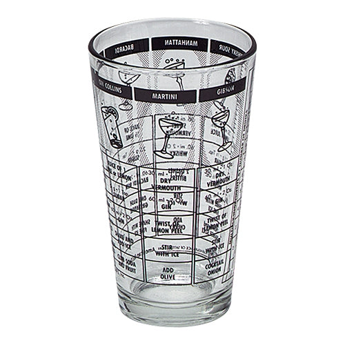 Cocktail Mixing Glass with Printed Recipes | EMGA | 0.47 L | Ø8.6 x H14.9 cm 1