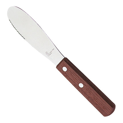 Stainless Steel Butter Knife with Wooden Handle | EMGA | Serrated Blade | 20 cm 1