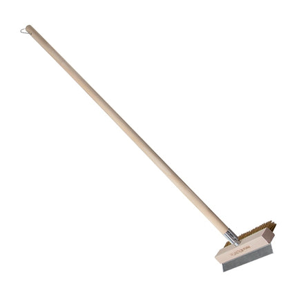 EMGA Pizza Oven Brush | Brass with Wooden Handle | 106 x 25.4 x 4.5 cm 1