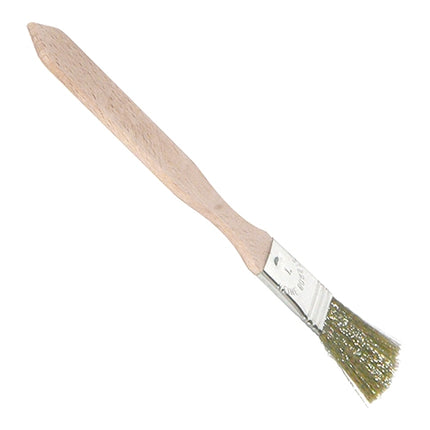 Brush with Nickel Silver Wire Hair | EMGA | Wood Handle | 3 cm Wide 1