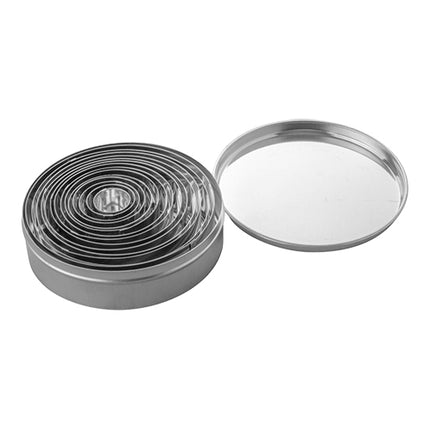 Round Smooth Dough Cutter Set | EMGA | Set of 14 | Tinned | Ø2–Ø11 cm 1