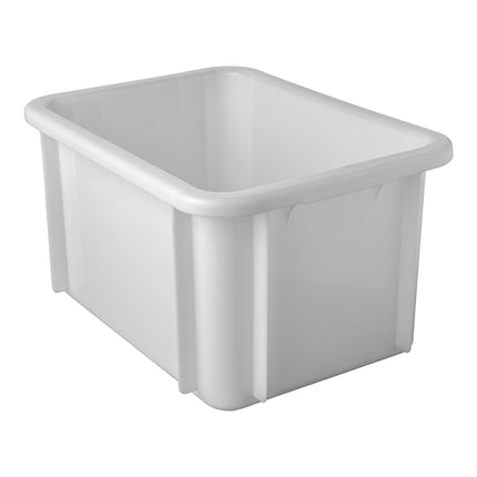 White Polypropylene Stacking Container | EMGA | 15 L | 39.5 x 29.5 x H21.5 cm 1