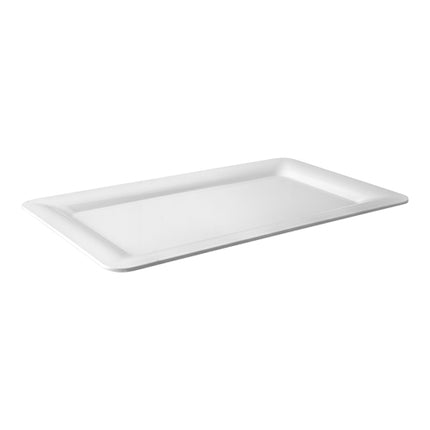 GN 1/1 Melamine Serving Dish, White Rectangular | EMGA | Dishwasher Safe | 53 x 32.5 x H2 cm 1