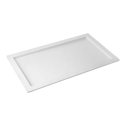 White Melamine GN 1/1 Serving Dish | EMGA | Dishwasher Safe | 53 x 32.5 x H2 cm 1