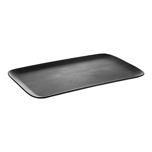 EMGA Black Melamine Serving Dish | 1/1 GN | Dishwasher Safe | 53 x 32.5 x H2.5 cm 1