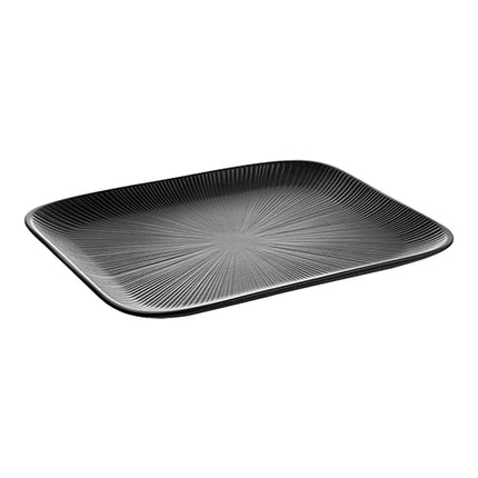EMGA Black Melamine Serving Dish | 1/2 GN | Dishwasher Safe | 32.5 x 26.5 x H2.5 cm 1
