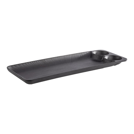 EMGA Black Rectangular Melamine Serving Dish | Dishwasher Safe | 41 x 15 x H2.5 cm | 0.03 L 1