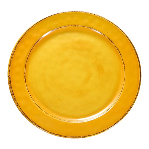 Yellow Round Melamine Plate | EMGA | Stackable | Ø22.0 x H2.5 cm 1