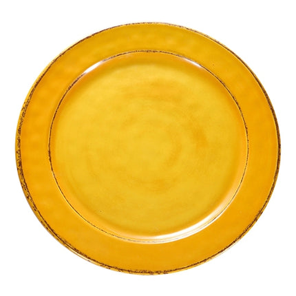 Yellow Round Melamine Plate | EMGA | Stackable | Ø28.0 x H2.5 cm 1
