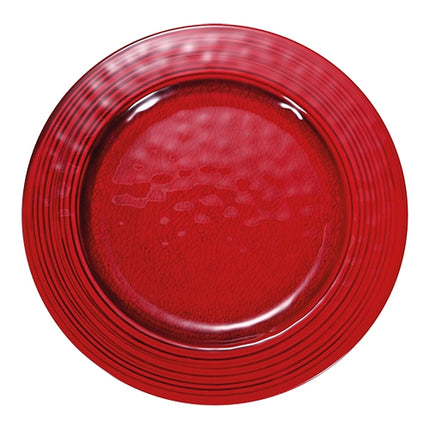 Red Round Melamine Plate | EMGA | Stackable | Ø28 x H2.5 cm 1