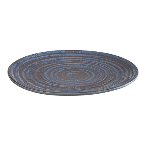 EMGA Loops Blue Melamine Serving Plate | Round Ø22 x H2 cm 1
