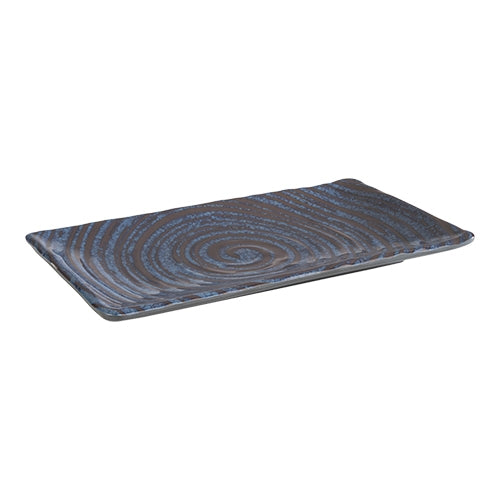 Rectangular Serving Dish | EMGA Loops | Blue Melamine | 23.5 x 13.5 x H1.5 cm 1