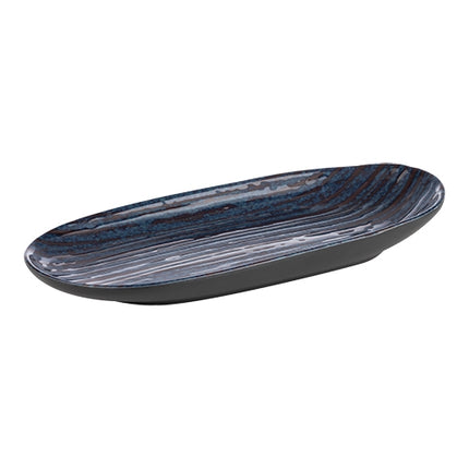 Oval Blue Melamine Serving Dish | EMGA Loops | 28 x 13.5 x H4 cm 1