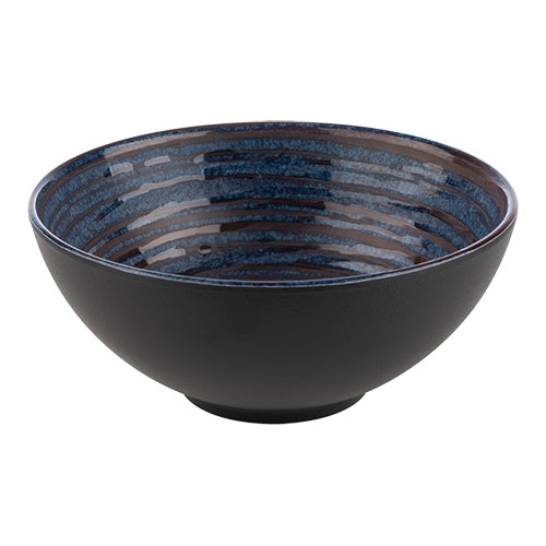 Round Blue Melamine Serving Dish | EMGA Loops | Ø18.5 x H8 cm | 1 L 1