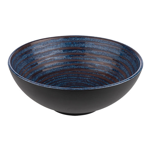 Round Blue Melamine Serving Dish | EMGA Loops | Ø24 x H9 cm | 1.8 L 1