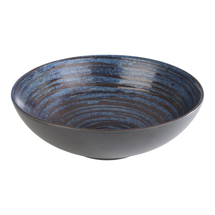 Round Blue Melamine Serving Dish | EMGA Loops | Ø20.5 x H6.5 cm | 1 L 1