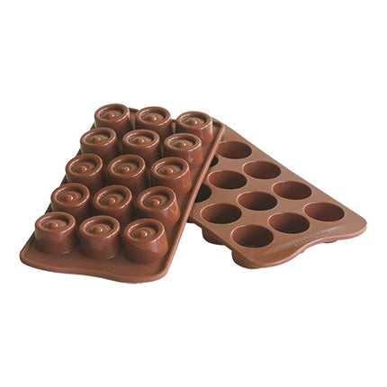 Silicone Chocolate Mould Vertigo | Silikomart EasyChoc | 15 Compartments | Ø2.8 x H2.0 cm Cavities 1