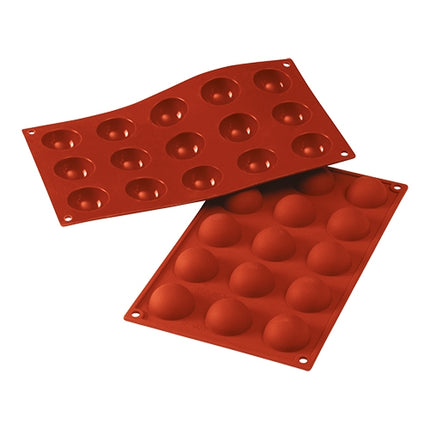 Silicone Mini Half-Sphere Baking Mould | Silikomart SiliconFlex | 15 Cavities | Ø4 x H2 cm | 0.020 L 1