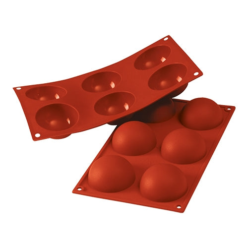 Silicone Half-Sphere Baking Mould | Silikomart SiliconFlex | 6 Compartments | 1/3 GN | Ø7.0 x H3.5 cm 1