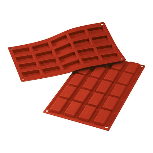 Silicone Financiers Baking Mould | Silikomart SiliconFlex | 20 Compartments | 1/3 GN | 4.9 x 2.6 x H1.1 cm 1