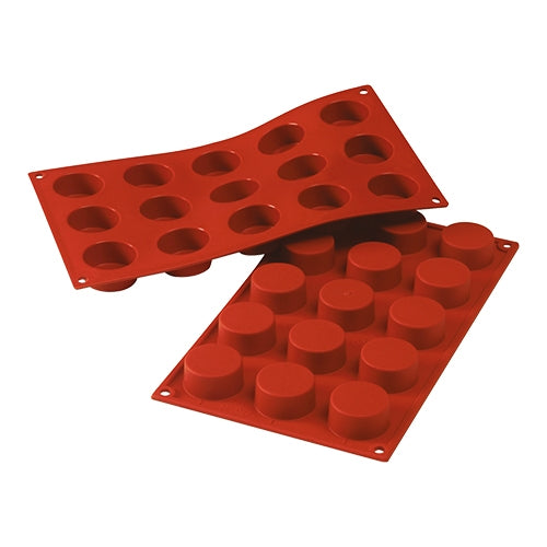 Silicone Petits-Fours Baking Mould | Silikomart SiliconFlex | 15 Compartments | 1/3 GN | Ø4.0 x H2.0 cm 1