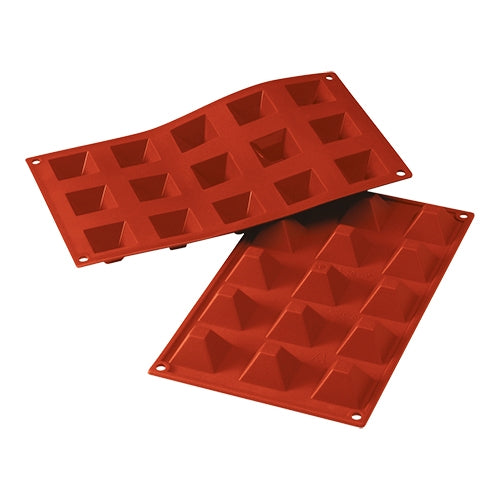 Silicone Pyramid Mini Baking Mould | Silikomart SiliconFlex | 15 Compartments | 1/3 GN, 0.020 L, 3.6 x 3.6 x H2.2 cm 1