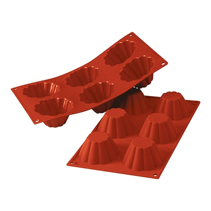 Silikomart SiliconFlex Silicone Briochette Baking Mould | 6 Cavities | 110 ml | Ø7.9 x H3.7 cm 1