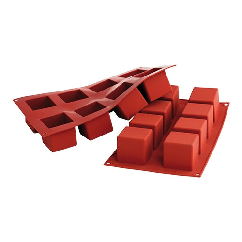 Silikomart SiliconFlex Silicone Cubo Baking Mould | 8 Cavities | 125 ml | 5 x 5 x H5 cm 1