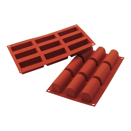 Silicone Buche-Midi Baking Mould | Silikomart SiliconFlex | 9 Compartments | 32.5 x 17.6 cm, 0.083 L 1