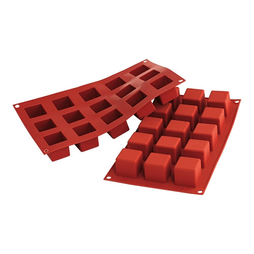 Silicone Cubes-Mini Baking Mould | Silikomart SiliconFlex | 15 Compartments | 32.5 x 17.6 cm, 0.042 L 1