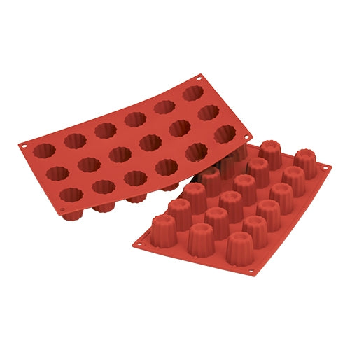 Silicone Bordelais Small Baking Mould | Silikomart SiliconFlex | 18 Compartments | Ø3.5 x H3.5 cm | 30 ml 1