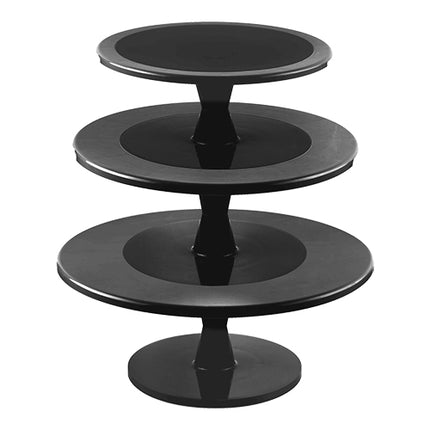 3-Tier Swivel Cake Stand | Silikomart | Black Plastic | Ø35 x H44 cm 1